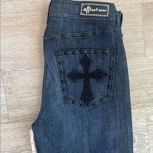 Affliction Denim Jeans with Studded Detail